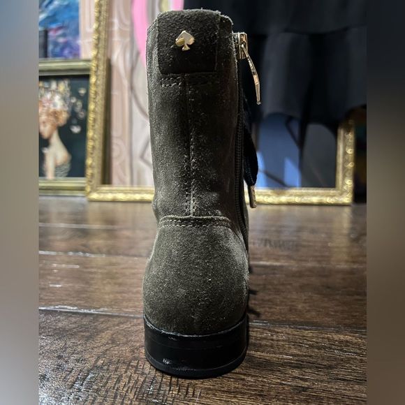 Kate Spade Raquel Suede Lace-Up Booties S : 6 Olive Green - Picture 3 of 16